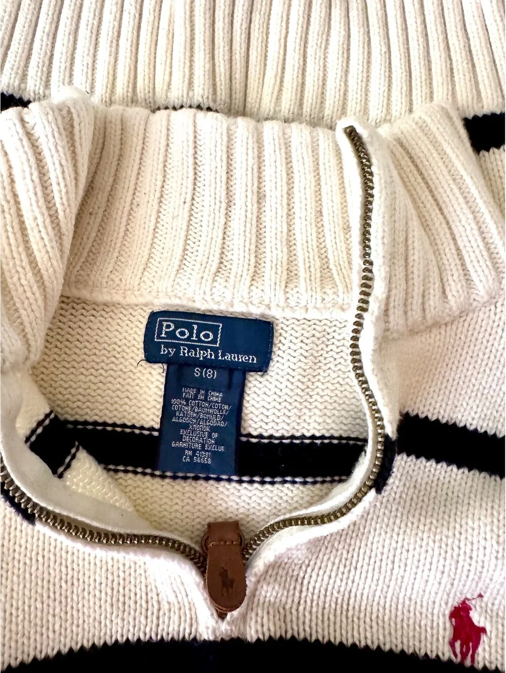 Kids Ralph Lauren Polo sweater 3/4 zip mock neck Y2K size S (8)